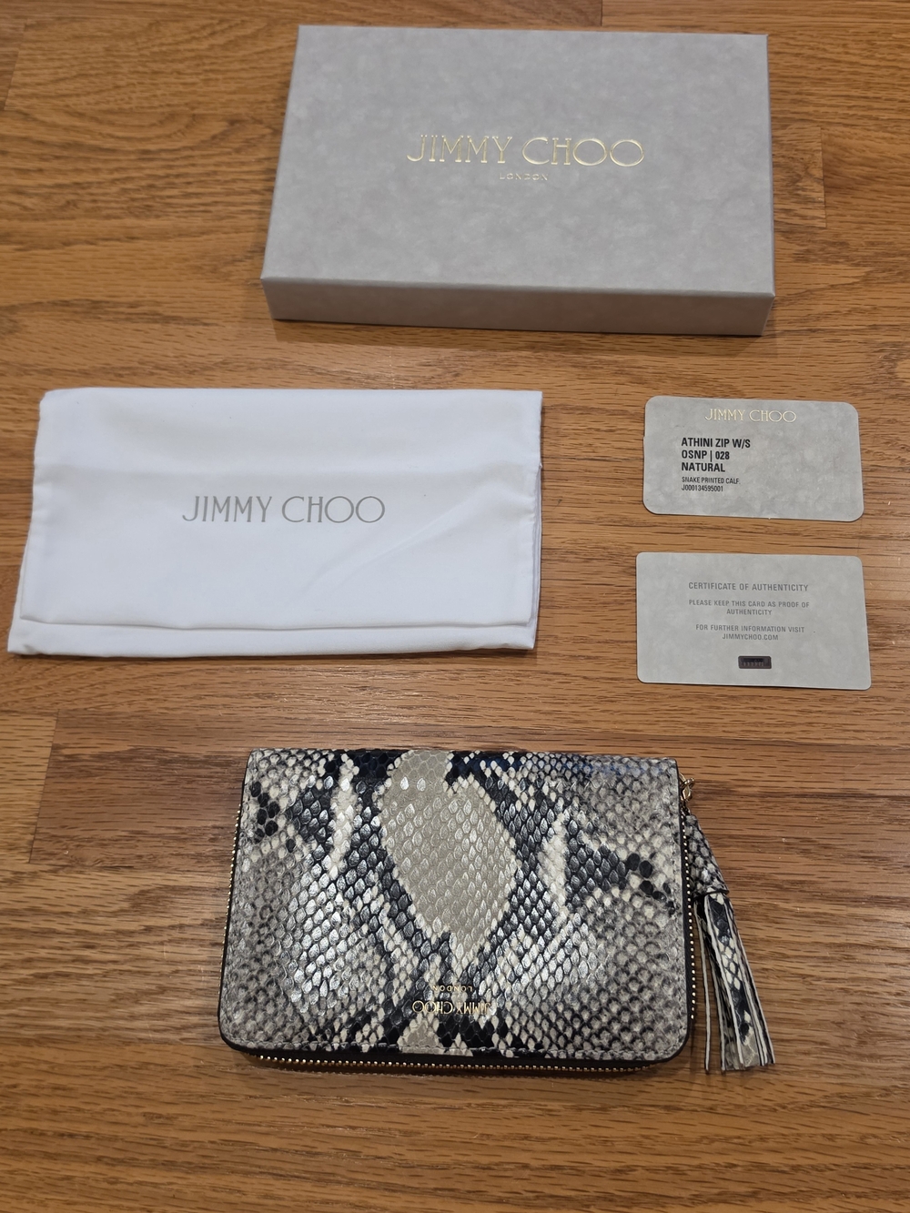 Jimmy Choo Snake Printed Wallet